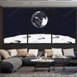 View Surface Moon Earth Drawn Vector Astronaut Canvas Art View Surface Mini Canvas Wonderful Paint Canvas For Kids