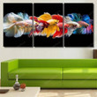 Multi Color Siamese Fighting Fishrosetailfighting Fishbetta Abstract Canvas Wall Art Multi Color Canvas And Paint Set Tiny Canvas For Coloring