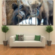 Bison Shows Itself Behind Tree Winter Bison Animals Painting Canvas Bison Shows Canvas Work Beautiful Canvas Sneaker For Boys