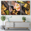 Hand Drawn Oil Painting Triptych Flower 2 Abstract Painting Canvas Hand Drawn Canvas Tote Bag Design Fun Canvas For Coloring