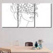 Abstract Face Flowers By One Line Abstract Canvas Abstract Face Canvas Easel Wonderful Canvas For Painting For Kids