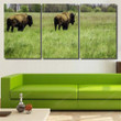 Painterly Abstract Two American Bison Binomial Bison Animals Canvas Wall Art Painterly Abstract Canvas Wig Head With Clamp Plain Canvas Duffle Bags For Men
