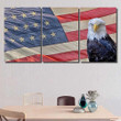 Eagle On Star Stripes American Us Eagle Animals Premium Canvas Wall Art Eagle On Professional Paint Canvas Elegant Plaster For Canvas Painting