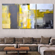 Grey Yellow Abstract Art Painting 4 Abstract Canvas Grey Yellow Large Canvas Small Canvas For Painting