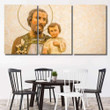 Oil Painting Illustration Statues Saint Joseph Jesus Christian Canvas Wall Art Oil Painting Small Canvas Great Double Primed Canvas For Oil Paints