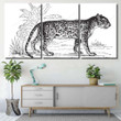 Panther Vintage Engraved Illustration Zoology Elements Black Panther Animals Painting Canvas Panther Vintage Canvas Tote Dog Nice Paint Markers For Canvas