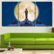 Full Buck Moon On Night Sky Buddha Religion Canvas Art Full Buck Canvas Wall Art Navy Beautiful Clear Canvas For Painting