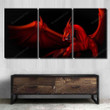 Red Dragon Raised Wings On Black Dragon Animals Canvas Red Dragon Outdoor Canvas Art Fit Canvas For Drawing