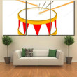 Drum Red White Isolated On Background Drum Music Canvas Wall Art Drum Red Artist Canvas Great Canvas Panels For Kids