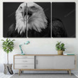 Black White Portrait Eagle Calling Crying Eagle Animals Premium Canvas Black White Small Canvas Laundry Bag Shapely Canvas For Drawing