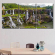 Aerial View Beautiful Pongour Waterfall Vietnam Buddha Religion Canvas Aerial View Canvas Picture Wall Big Painting Canvas For Kids