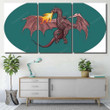 Red Flying Dragon Spew Fire Vector Dragon Animals Canvas Red Flying Canvas Art Supplies Clean Paint Markers For Canvas