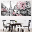 Oil Painting Street View Paris European Abstract Canvas Oil Painting Plastic Canvas Kit Wonderful Canvas For Coloring