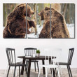 Brown Bear Fight Forest Bear Animals Canvas Wall Art Brown Bear Canvas Bella Canvas Tshirts Wonderful Painting Canvas For Kids