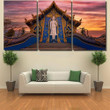 Amazing View Sunrise Skyline Blue Temple Buddha Religion Canvas Art Amazing View Canvas Wig Head With Clamp Fit Small Art Canvas For Kids