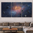 Abstract Cosmic Background Asteroids Glowing Stars Astronaut Canvas Art Abstract Cosmic Canvas Framing Clips Gorgeous Double Primed Canvas For Oil Paints