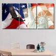 American Flag Flying Bald Eaglestatue Liberty Eagle Animals Premium Canvas American Flag Floral Canvas Tote Huge Canvas For Painting For Kids