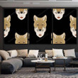 Seamless Repeating Pattern Portraits Lady Coyote Fantastic Premium Painting Canvas Seamless Repeating Canvas Coverall Cute Small Art Canvas For Kids