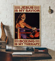 Jesus Is My Savior Boxing Therapy Gift For Friend Birthday Warm Visual Dad Gifts Mothers Days Mom Father Idea Painting Canvas Jesus Is Canvas Roll Shapely Canvas Beach Bags For Women