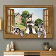 Schnauzer 3d Opend Window Gift Animal Dogs 3d Stretch Canvas Funny Canvas For Acrylic Painting