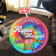 Personalized Hippie Hangout Living Room Round Rug Personalized Hippie Blue Round Rug Kawaii Grill Pads For Decks
