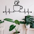 Metal Wall Decor Ekg Coffee Coffee Decor Living Room Decoration Wall Hangings Coffee Lover Gift Ekg Rhythm Coffee Art Sign Metal Wall Personalized Signs Small Last Name Signs For Home Decor Wall