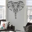 Geometric Metal Elephant Head Decor Home Office Decoration Wildlife Lover Gift Wall Hangings Elephant Sign Geometric Metal Door Hanger Sign Fit Garage Signs For Men Funny