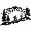 Metal Wall Decor Metal Biker Mountain Tree And Cyclist Personalized Bicycle Lover Gift Custom Wall Hangings Sign Metal Wall Coffee Signs Kitchen Decor Shapely Bar Signs For Home Bar Decor