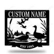 Duck Pond Monogram Customized Metal Signs Duck Pond Custom Signs Personalized Tiny Metal Signs For Outside Home Decor