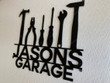 Personalized Metal Garage Sign Custom Name Garage Location Metal Wall Art Housewarming Plaque Decor Man Cave Dad's Gift for Mechanic