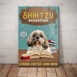 Shih Tzu Dog Bookstore Canvas Painting Canvas Shih Tzu Black Canvas Fit Work Tote Bags For Women Canvas