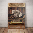 Weimaraner Dog Bookstore Canvas Fb2502 Canvas Wall Art Weimaraner Dog Canvas Fabric Clean Canvas Painting For Kids