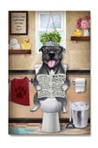 Black Bull Dog Reading News Canvas Wall Art Black Bull Canvases Canvas Huge Paint Supplies For Canvas Painting