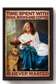Time Spent With Dogs Books Painting Canvas Time Spent English Canvas Wall Art Nice Canvas For Coloring