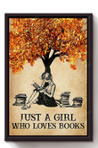 Just A Girl Loves Books Canvas Wall Art Just A Canvas Boads Nice Canvas Sets For Painting