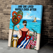 Cuba Girl Reading Beach Poster Canvas Wall Art Cuba Girl Artkey Canvas Panels Big Canvas Sheets For Painting
