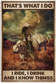 Vintage Bull Riding I Ride Canvas Art Vintage Bull Canvas Panels Beautiful Paint Canvas For Kids