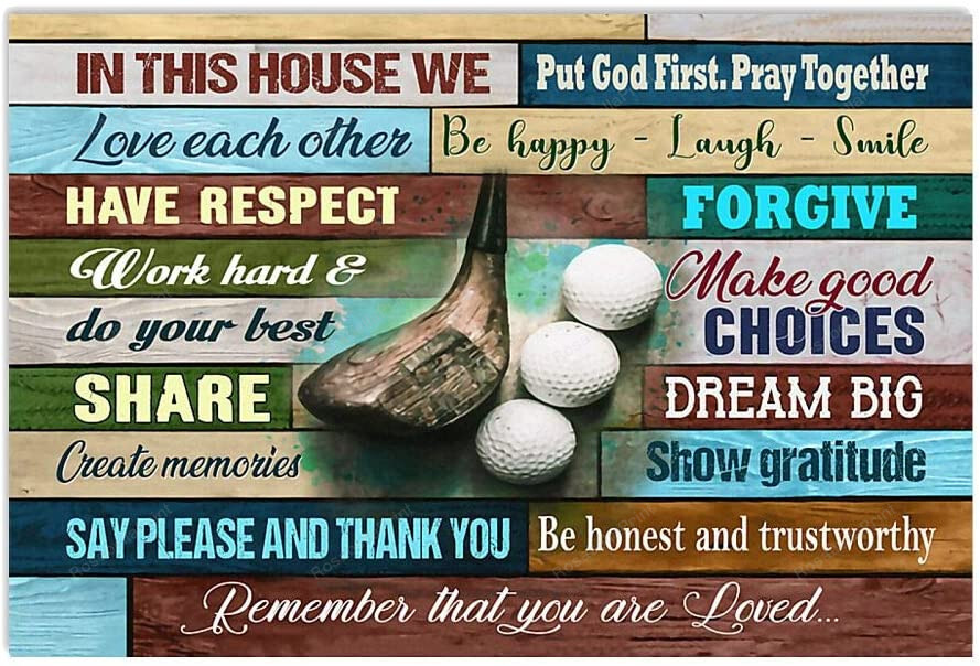Vintage In This House Golf Canvas Wall Art Vintage In Canvas Picture Funny Paint Markers For Canvas