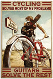 Vintage Man Cycling And Playing Canvas Vintage Man Canvas Boads Funny Canvas Painting For Kids