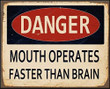 Vintage Mouth Operates Sign Warning Painting Canvas Vintage Mouth Artkey Canvas Kawaii Polyester Canvas For Sublimation