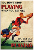 Vintage Rugby You Dont Stop Canvas Wall Art Vintage Rugby Painters Canvas Funny Gold Paint For Canvas