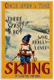 Vintage Skiing Boyreally Loved Skiing Canvas Art Vintage Skiing Sublimation Canvas Huge Double Primed Canvas For Oil Paints