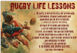 Vintage Rugby Life Lessons Canvas Painting Canvas Vintage Rugby Canvas Wall Decor Orange Clean Canvas For Acrylic Painting