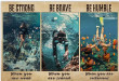 Vintage Snorkel Diving Be Strong Canvas Vintage Snorkel Heart Canvas Small Canvas Bag For School