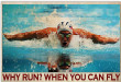 Vintage Swimming Why Run When Canvas Wall Art Vintage Swimming Outdoor Canvas Art Small Canvas Sneaker For Boys