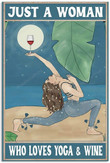 Vintage Woman Yoga And Wine Painting Canvas Vintage Woman Bulk Canvas Attractive Canvas Sleeping Bags For Adults