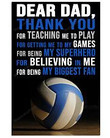 Volleyball Canvas Dear Dad Thank Canvas Art Volleyball Canvas Space On Canvas Fit Labels For Canvas Bins