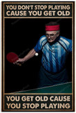 Vintage Table Tennis Old Man Painting Canvas Vintage Table Canvas Picture Plain Small Art Canvas For Kids
