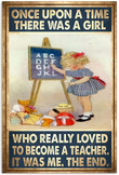 Vintage Teacher There Was A Canvas Vintage Teacher 24x36 Canvas Beautiful Large Canvas For Painting