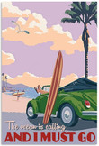 Vintage Surfing Ocean Is Calling Canvas Wall Art Vintage Surfing Mini Canvas Gorgeous Paint Markers For Canvas